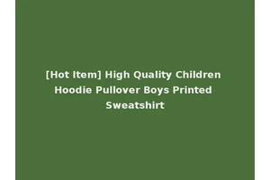 [Hot Item] High Quality Children Hoodie Pullover Boys Printed Sweatshirt