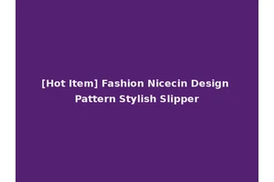 [Hot Item] Fashion Nicecin Design Pattern Stylish Slipper