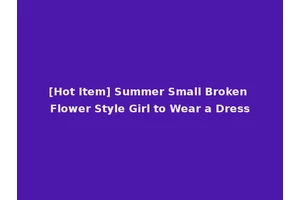 [Hot Item] Summer Small Broken Flower Style Girl to Wear a Dress