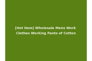 [Hot Item] Wholesale Mens Work Clothes Working Pants of Cotton