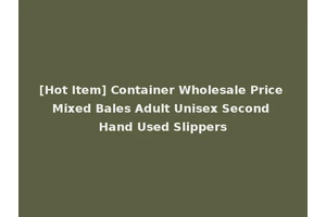 [Hot Item] Container Wholesale Price Mixed Bales Adult Unisex Second Hand Used Slippers