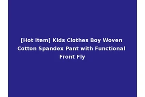 [Hot Item] Kids Clothes Boy Woven Cotton Spandex Pant with Functional Front Fly