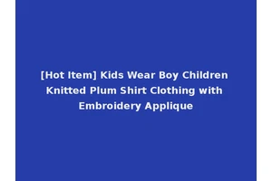 [Hot Item] Kids Wear Boy Children Knitted Plum Shirt Clothing with Embroidery Applique
