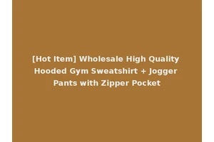 [Hot Item] Wholesale High Quality Hooded Gym Sweatshirt + Jogger Pants with Zipper Pocket