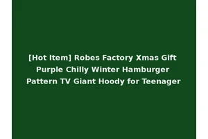 [Hot Item] Robes Factory Xmas Gift Purple Chilly Winter Hamburger Pattern TV Giant Hoody for Teenager
