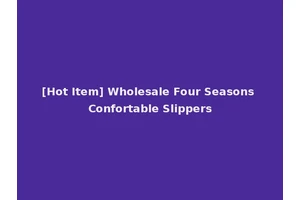 [Hot Item] Wholesale Four Seasons Confortable Slippers