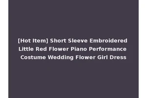 [Hot Item] Short Sleeve Embroidered Little Red Flower Piano Performance Costume Wedding Flower Girl Dress