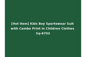 [Hot Item] Kids Boy Sportswear Suit with Cambo Print in Children Clothes Sq-6703