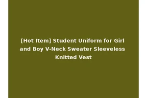[Hot Item] Student Uniform for Girl and Boy V-Neck Sweater Sleeveless Knitted Vest