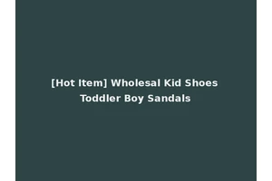 [Hot Item] Wholesal Kid Shoes Toddler Boy Sandals