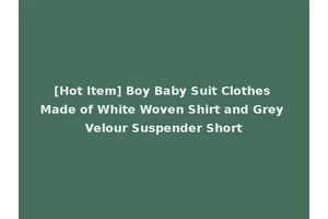 [Hot Item] Boy Baby Suit Clothes Made of White Woven Shirt and Grey Velour Suspender Short