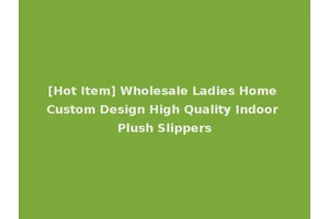 [Hot Item] Wholesale Ladies Home Custom Design High Quality Indoor Plush Slippers