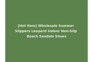 [Hot Item] Wholesale Summer Slippers Leopard Indoor Non-Slip Beach Sandals Shoes