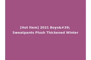 [Hot Item] 2021 Boys' Sweatpants Plush Thickened Winter