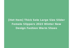 [Hot Item] Thick Sole Large Size Slider Female Slippers 2023 Winter New Design Fashion Warm Shoes