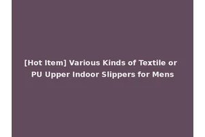 [Hot Item] Various Kinds of Textile or PU Upper Indoor Slippers for Mens
