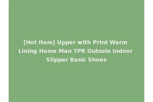 [Hot Item] Upper with Print Warm Lining Home Man TPR Outsole Indoor Slipper Basic Shoes