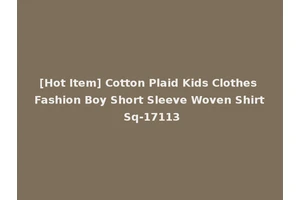 [Hot Item] Cotton Plaid Kids Clothes Fashion Boy Short Sleeve Woven Shirt Sq-17113