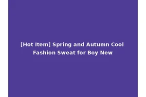 [Hot Item] Spring and Autumn Cool Fashion Sweat for Boy New