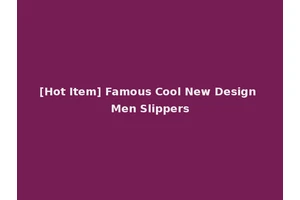 [Hot Item] Famous Cool New Design Men Slippers