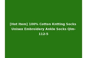 [Hot Item] 100% Cotton Kntting Socks Unisex Embroidery Ankle Socks Qlm-112-5