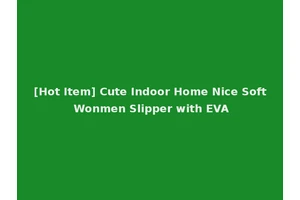 [Hot Item] Cute Indoor Home Nice Soft Wonmen Slipper with EVA