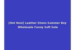 [Hot Item] Leather Shoes Summer Boy Wholesale Funny Soft Sole