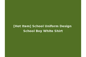 [Hot Item] School Uniform Design School Boy White Shirt