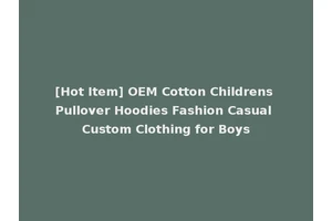 [Hot Item] OEM Cotton Childrens Pullover Hoodies Fashion Casual Custom Clothing for Boys