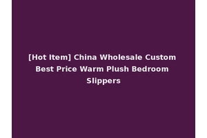 [Hot Item] China Wholesale Custom Best Price Warm Plush Bedroom Slippers