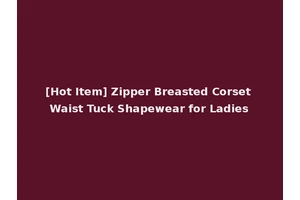 [Hot Item] Zipper Breasted Corset Waist Tuck Shapewear for Ladies