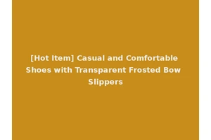 [Hot Item] Casual and Comfortable Shoes with Transparent Frosted Bow Slippers