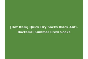 [Hot Item] Quick Dry Socks Black Anti-Bacterial Summer Crew Socks