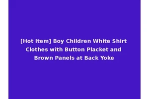 [Hot Item] Boy Children White Shirt Clothes with Button Placket and Brown Panels at Back Yoke