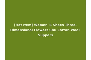 [Hot Item] Women′ S Shoes Three-Dimensional Flowers Shu Cotton Wool Slippers
