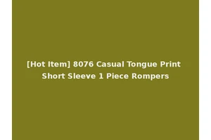 [Hot Item] 8076 Casual Tongue Print Short Sleeve 1 Piece Rompers
