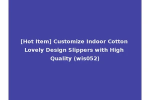 [Hot Item] Customize Indoor Cotton Lovely Design Slippers with High Quality (wis052)