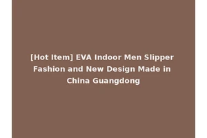 [Hot Item] EVA Indoor Men Slipper Fashion and New Design Made in China Guangdong