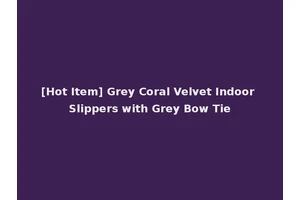[Hot Item] Grey Coral Velvet Indoor Slippers with Grey Bow Tie