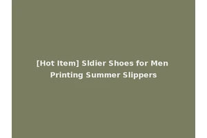 [Hot Item] Sldier Shoes for Men Printing Summer Slippers