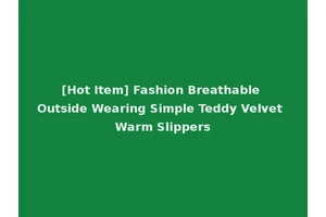 [Hot Item] Fashion Breathable Outside Wearing Simple Teddy Velvet Warm Slippers