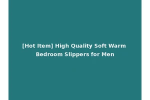[Hot Item] High Quality Soft Warm Bedroom Slippers for Men