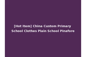 [Hot Item] China Custom Primary School Clothes Plain School Pinafore