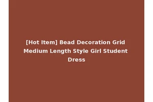 [Hot Item] Bead Decoration Grid Medium Length Style Girl Student Dress