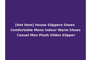 [Hot Item] House Slippers Shoes Comfortable Mens Indoor Warm Shoes Casual Men Plush Slides Slipper