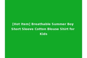 [Hot Item] Breathable Summer Boy Short Sleeve Cotton Blouse Shirt for Kids