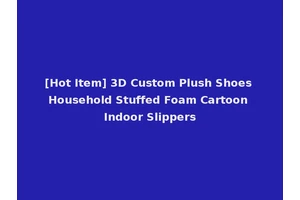 [Hot Item] 3D Custom Plush Shoes Household Stuffed Foam Cartoon Indoor Slippers