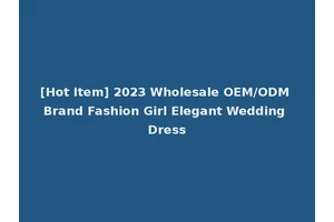 [Hot Item] 2023 Wholesale OEM/ODM Brand Fashion Girl Elegant Wedding Dress