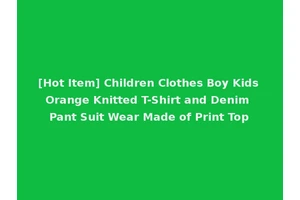 [Hot Item] Children Clothes Boy Kids Orange Knitted T-Shirt and Denim Pant Suit Wear Made of Print Top