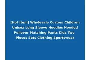 [Hot Item] Wholesale Custom Children Unisex Long Sleeve Hoodies Hooded Pullover Matching Pants Kids Two Pieces Sets Clothing Sportswear
